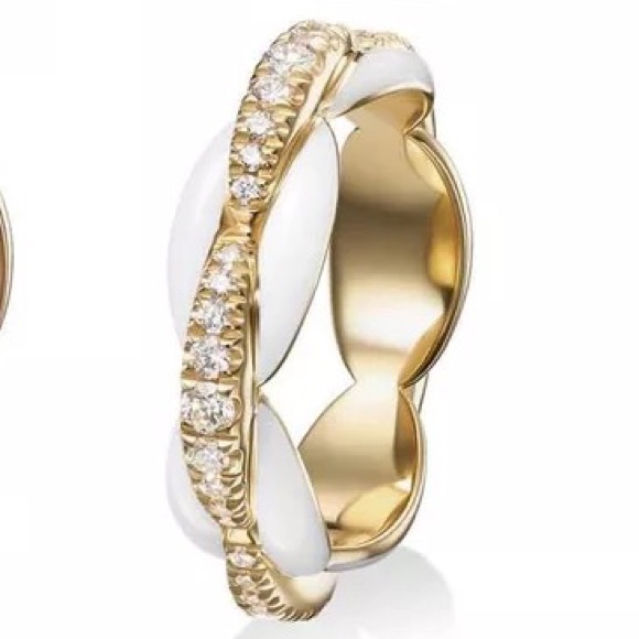 Neon Collection White& Hot Pink Enamel Rings 8 - Picture 5 of 8